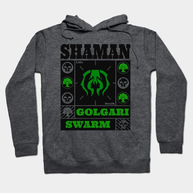 Golgari Swarm | SHAMAN | MTG Ravnica Guild Green & Black Design Hoodie by ChristophZombie